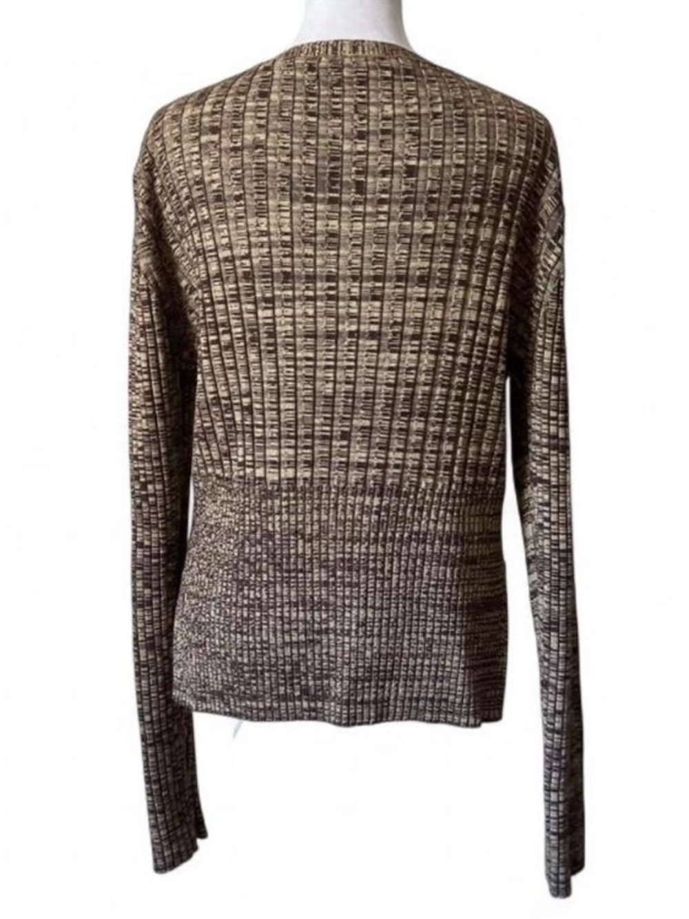 House of Harlow 1960 Brown Ribbed Knit Henley Button Up V neck Sweater size XL - Picture 3 of 9